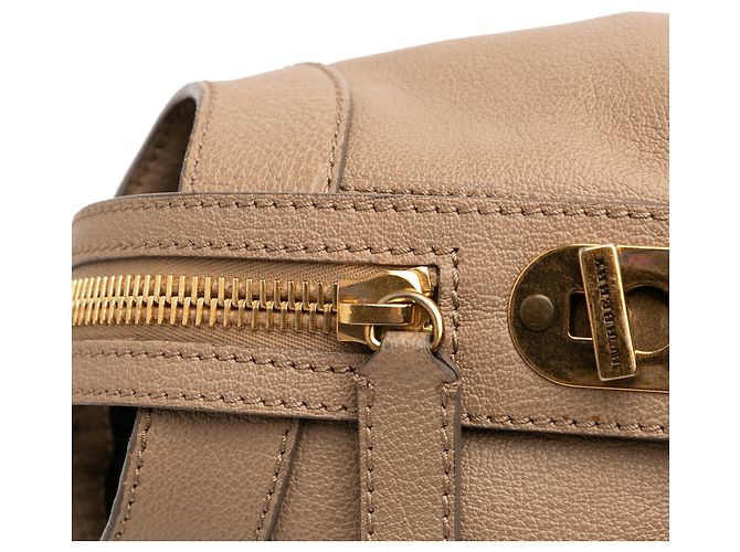 Brauner Burberry Kirley Satchel aus Leder Medium - Ansicht 7