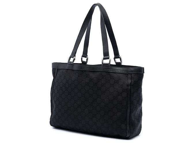 Tote Abbey in tela GG Gucci nera con tasca e anello a D Nero - vista 2