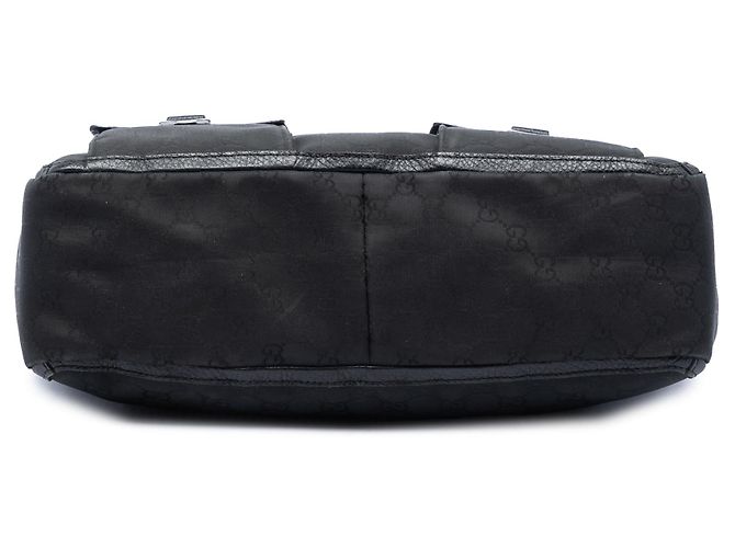 Tote Abbey in tela GG Gucci nera con tasca e anello a D Nero - vista 3
