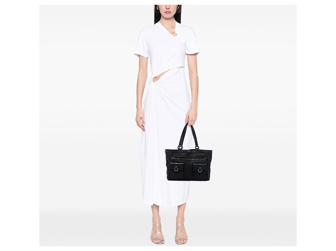 Tote Abbey in tela GG Gucci nera con tasca e anello a D Nero - vista 7