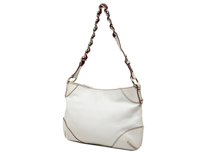 Borsa a tracolla Gucci Calfskin Web Capri Ranch Kid bianca Bianco - vista 2
