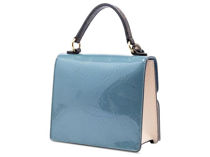 Borsa Louis Vuitton Monogram Vernis Spring Street blu - vista 2