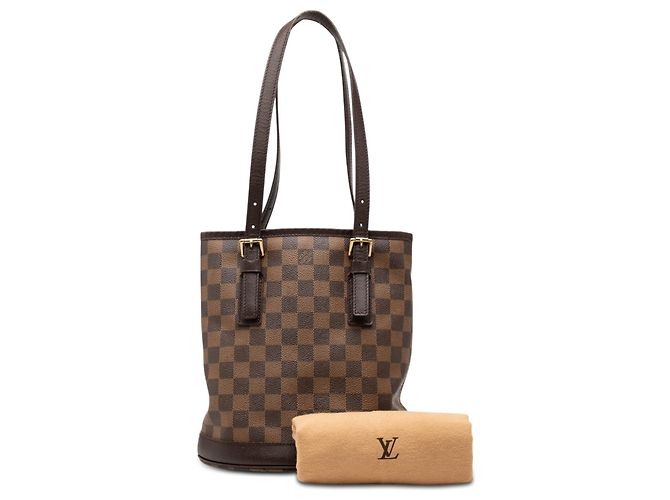 Bucket Borsa a secchiello Marais Damier Ebene marrone Louis Vuitton - vista 8