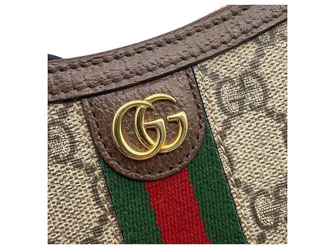 Borsa Gucci Mini GG Supreme Web Ophidia beige - vista 7