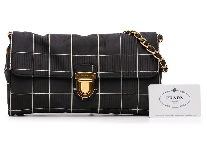 Bolsa transversal de corrente Tessuto preta Prada Preto - vista 13