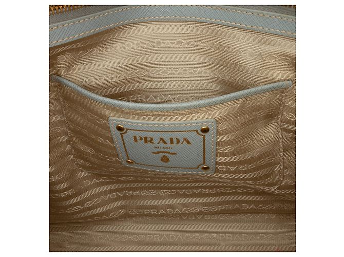 Borsa Tote di lusso Prada Saffiano blu Satchel - vista 5