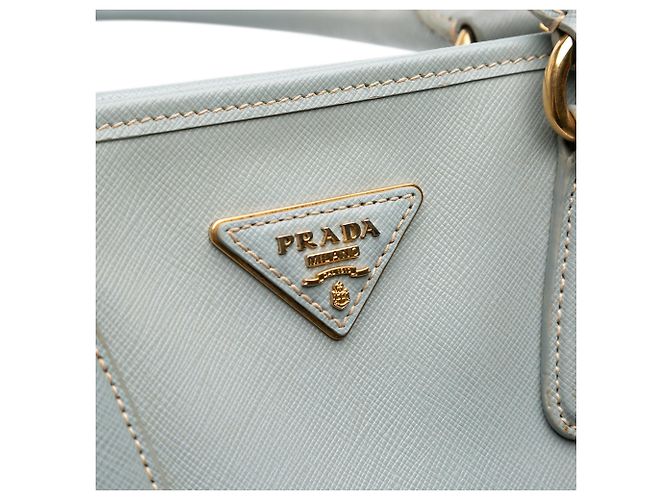 Borsa Tote di lusso Prada Saffiano blu Satchel - vista 8