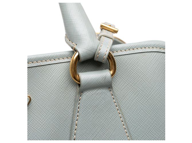 Borsa Tote di lusso Prada Saffiano blu Satchel - vista 9