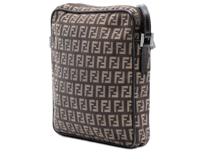 Borsa a tracolla in tela Fendi Zucchino marrone - vista 2