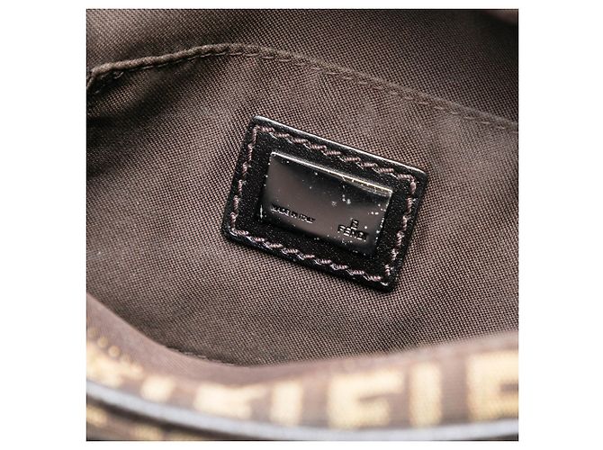 Borsa a tracolla in tela Fendi Zucchino marrone - vista 6