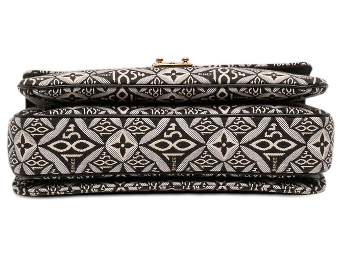 Borsa Satchel Pochette Metis in jacquard Monogram Louis Vuitton Since 1854 nero - vista 3