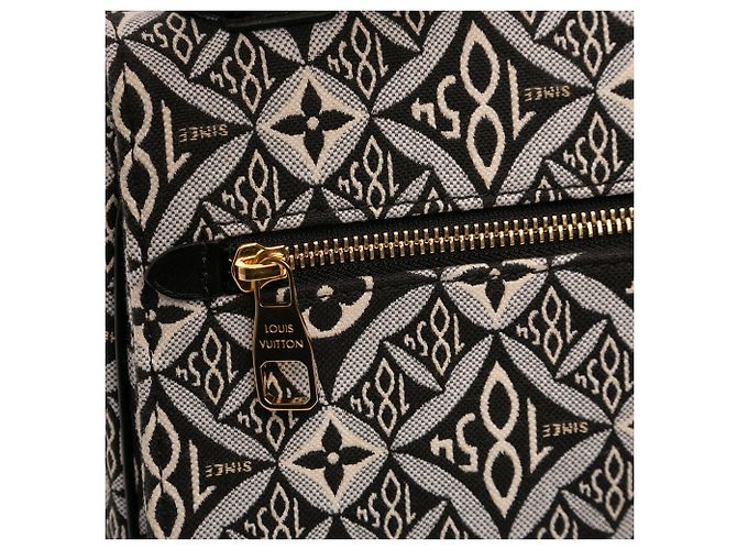 Borsa Satchel Pochette Metis in jacquard Monogram Louis Vuitton Since 1854 nero - vista 7