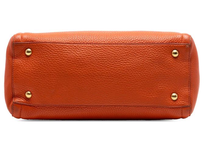 Bolsa Tote Conversível Aberta Prada Vitello Daino Laranja - vista 3