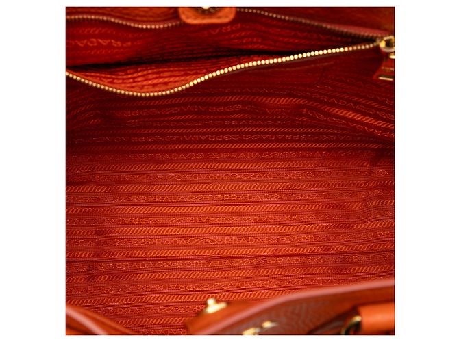 Bolsa Tote Conversível Aberta Prada Vitello Daino Laranja - vista 4