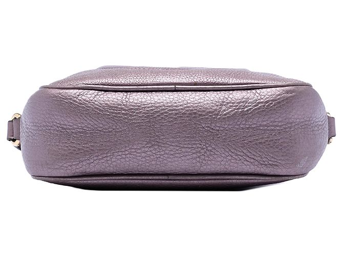 Borsa a tracolla Gucci Soho Disco in pelle metallizzata viola Porpora - vista 3