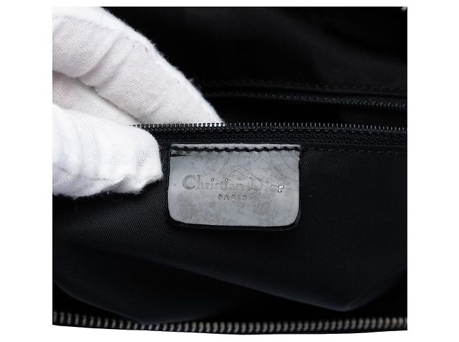 Borsa a mano Bow in nylon e pelle di vitello nero Dior - vista 5