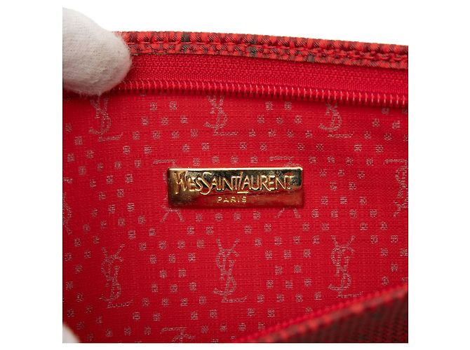 Rote Saint Laurent Canvas Clutch - Ansicht 5