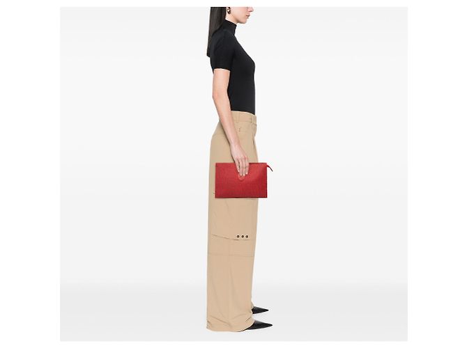 Rote Saint Laurent Canvas Clutch - Ansicht 6