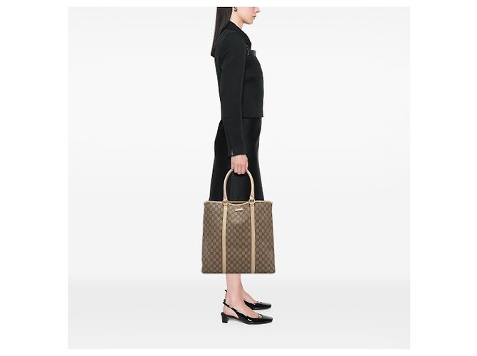 Tote verticale Gucci GG Supreme marrone - vista 12