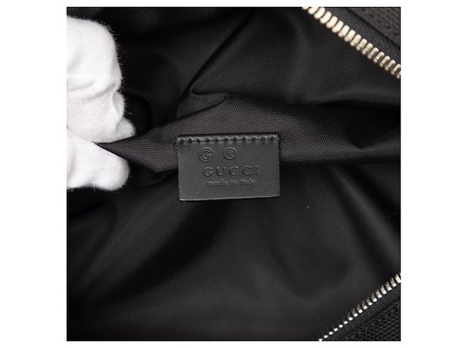 Borsa a tracolla in nylon con web nero Gucci - vista 5