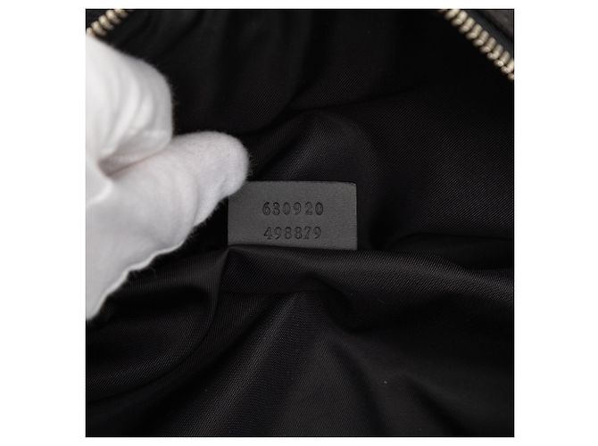 Borsa a tracolla in nylon con web nero Gucci - vista 6