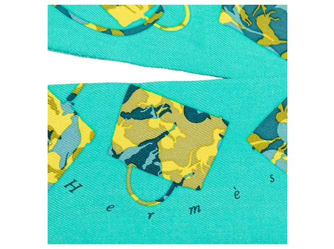 Seidentuch Twilly Blue Hermès Kelly En Caleche Blau - Ansicht 5