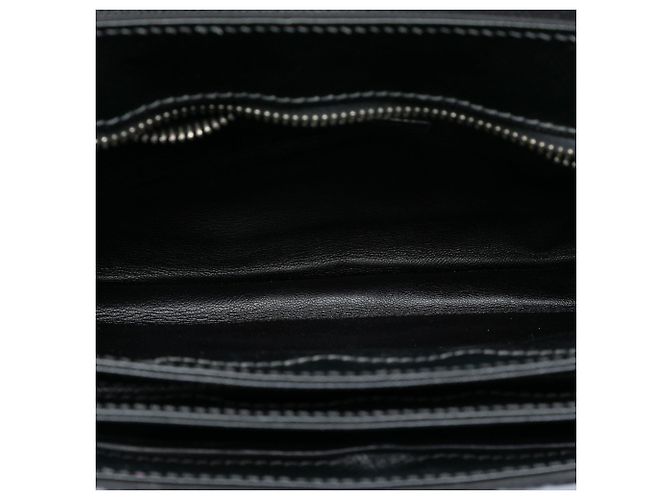 Borsa a tracolla con catena Black Prada Saffiano Lux e Tessuto Nero - vista 4