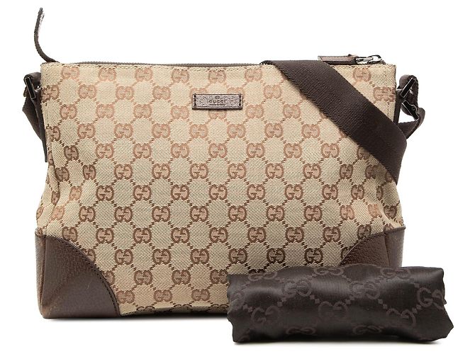 Borsa a tracolla Gucci GG Canvas beige - vista 10