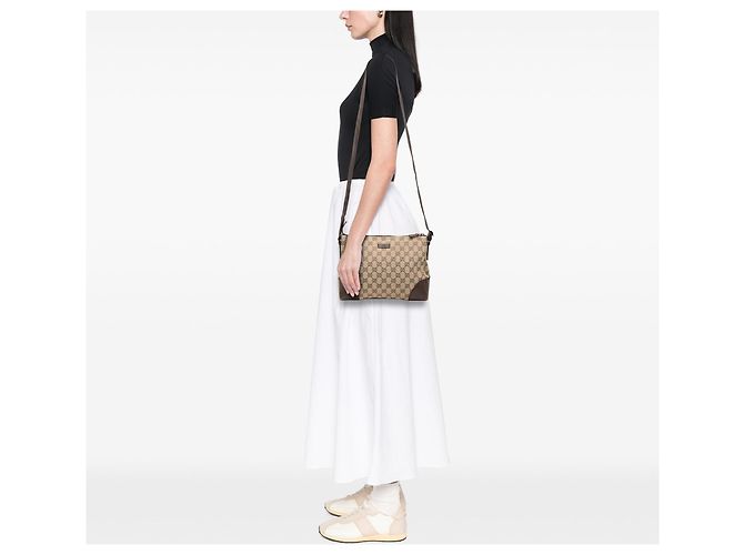 Borsa a tracolla Gucci GG Canvas beige - vista 9