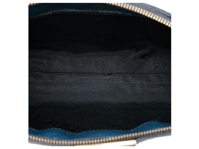 Borsa a tracolla Burberry Chichester in pelle granulata blu - vista 4