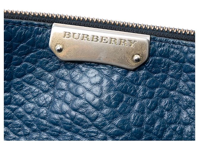 Borsa a tracolla Burberry Chichester in pelle granulata blu - vista 6