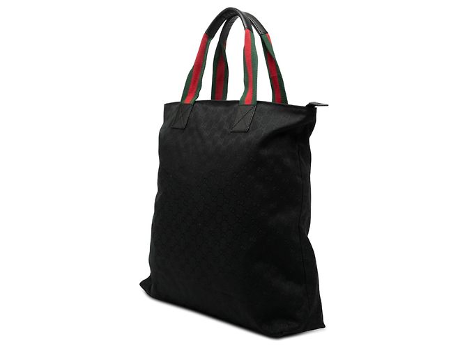 Tote verticale Gucci GG Canvas Web nero - vista 2