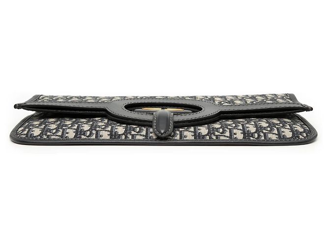 Blue Dior Oblique Canvas Fold Over Clutch Blau - Ansicht 3