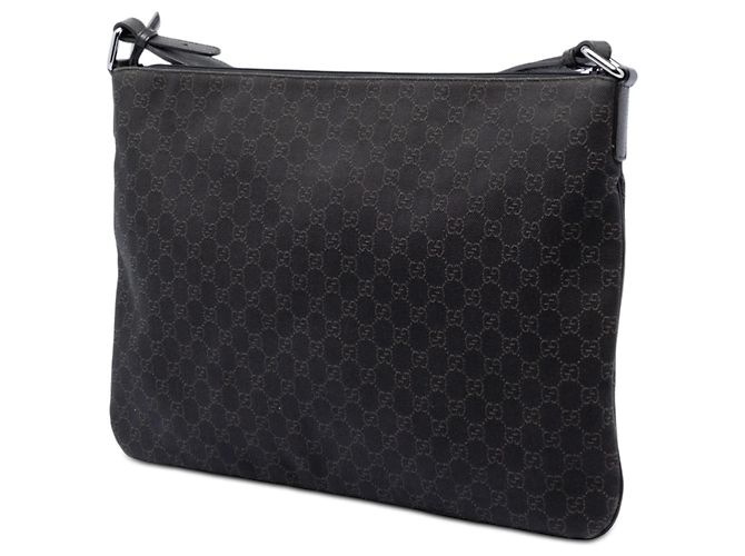 Borsa a tracolla Gucci GG in denim marrone - vista 2