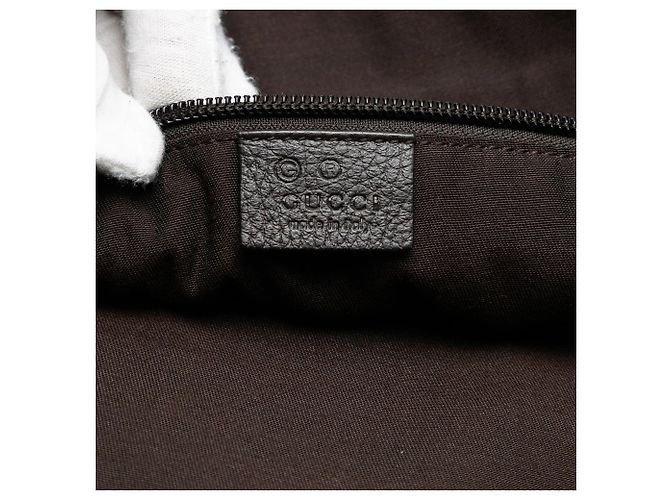 Borsa a tracolla Gucci GG in denim marrone - vista 5