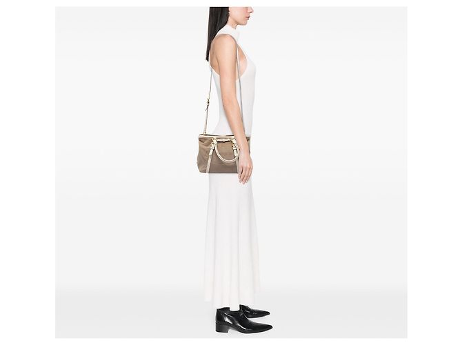 Bow Borsa satchel in tela Prada Canapa beige con logo e fiocco - Ansicht 6