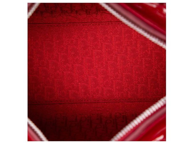 Borsa Lady Dior Medium in vernice cannage rosso - vista 4