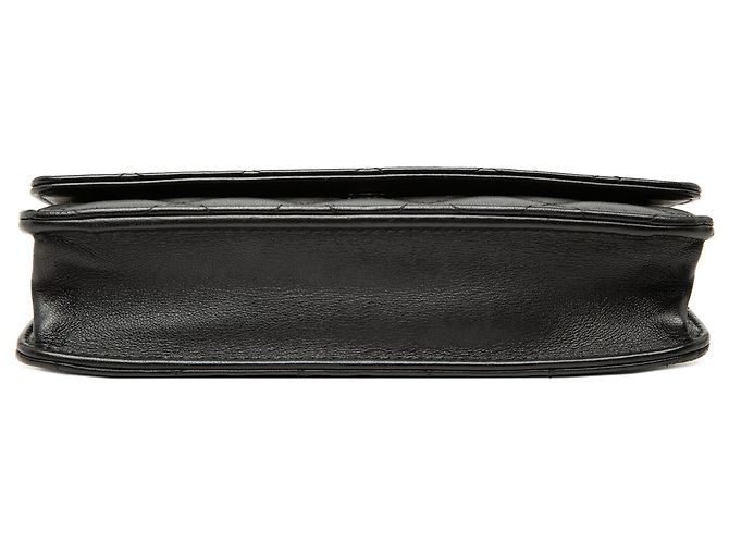 Wallet On Chain Portafoglio con catena Chanel CC in agnello trapuntato nero a tracolla - vista 3