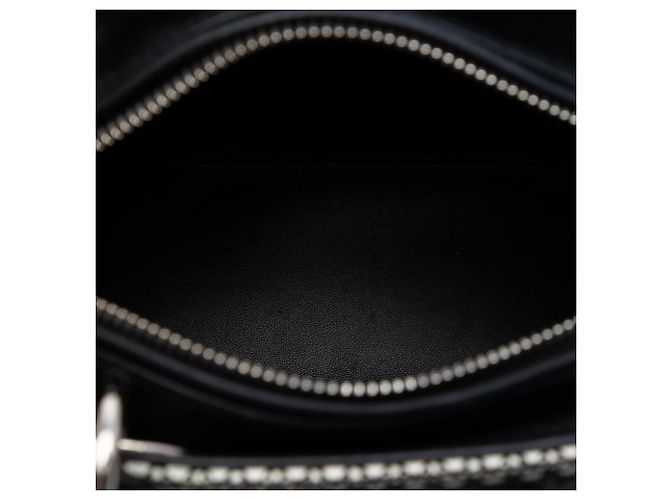 Borsa Lady Dior in pelle di vitello nera con inserti in mesh microcannage, misura Medium Nero - vista 4