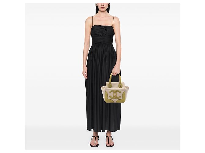 Borsa Chanel CC Canvas Marrone Marshmallow - vista 5