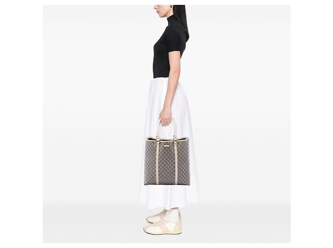 Tote verticale Gucci GG Supreme beige - Ansicht 6