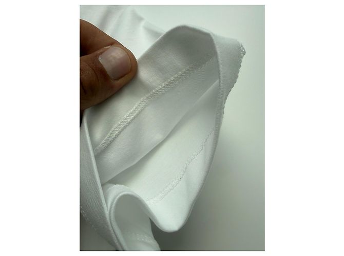 T-shirt Louis Vuitton Paris Glow Signature bianca in cotone Bianco - vista 13