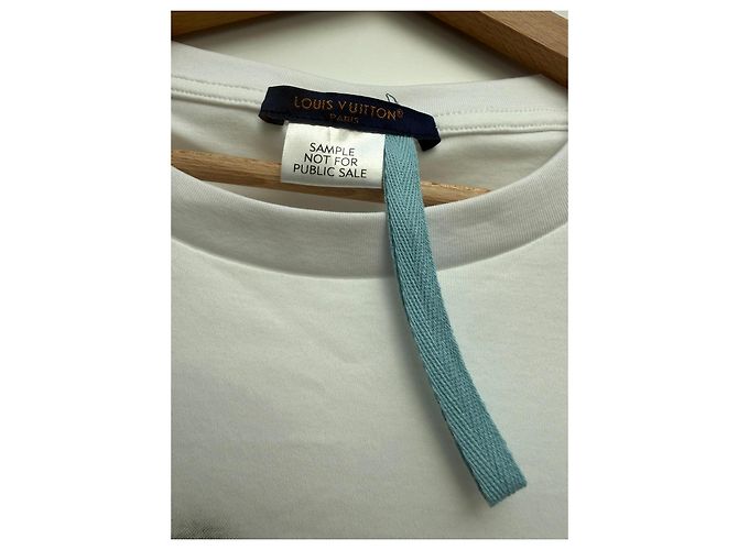 T-shirt Louis Vuitton Paris Glow Signature bianca in cotone Bianco - vista 3