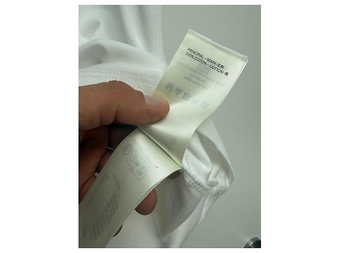 T-shirt Louis Vuitton Paris Glow Signature bianca in cotone Bianco - vista 7