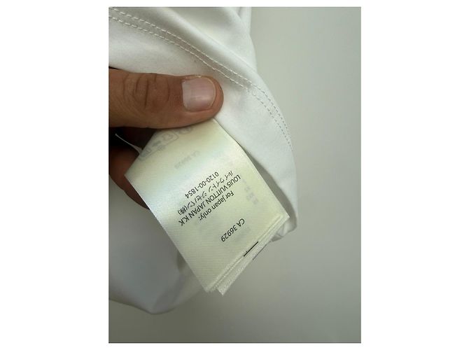 T-shirt Louis Vuitton Paris Glow Signature bianca in cotone Bianco - vista 9