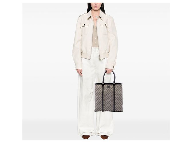 Tote verticale Gucci GG Supreme beige - vista 6
