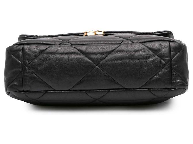 Borsa Chanel Large 19 Flap in agnello nero - vista 3