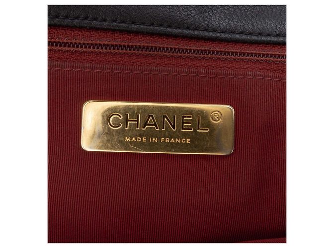 Borsa Chanel Large 19 Flap in agnello nero - vista 5