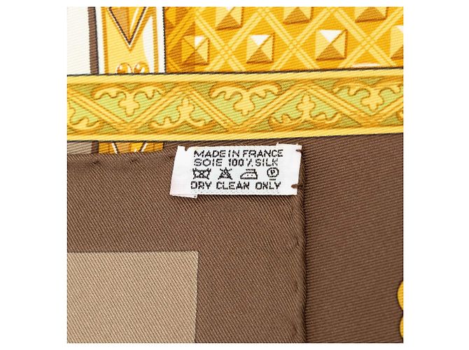 Sciarpa in seta Hermès La Vie a Cheval marrone 90 Scarves - vista 5