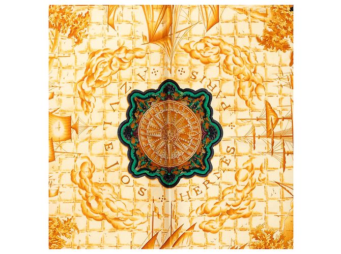 Hermès Azulejos Seidentuch 90 Schwarz - Ansicht 5